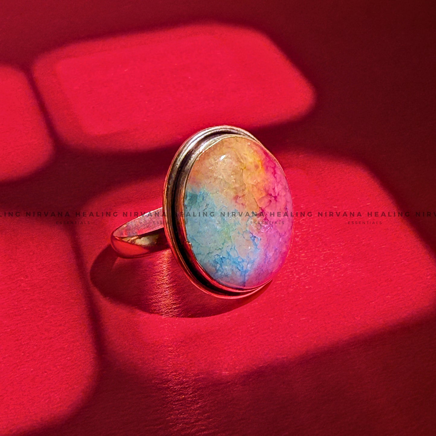 RAINBOW ROUND RING (Chakra Alignment, Positivity, Spiritual Growth And Luck) image 1