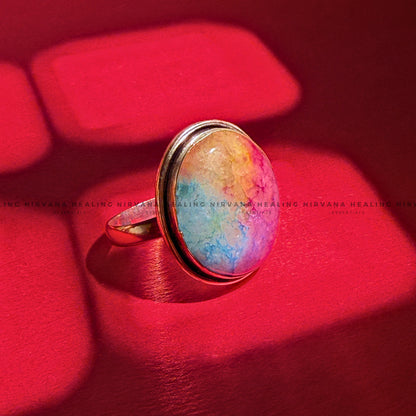 RAINBOW ROUND RING (Chakra Alignment, Positivity, Spiritual Growth And Luck) image 1