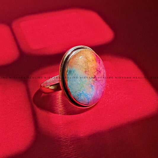RAINBOW ROUND RING (Chakra Alignment, Positivity, Spiritual Growth And Luck) image 1
