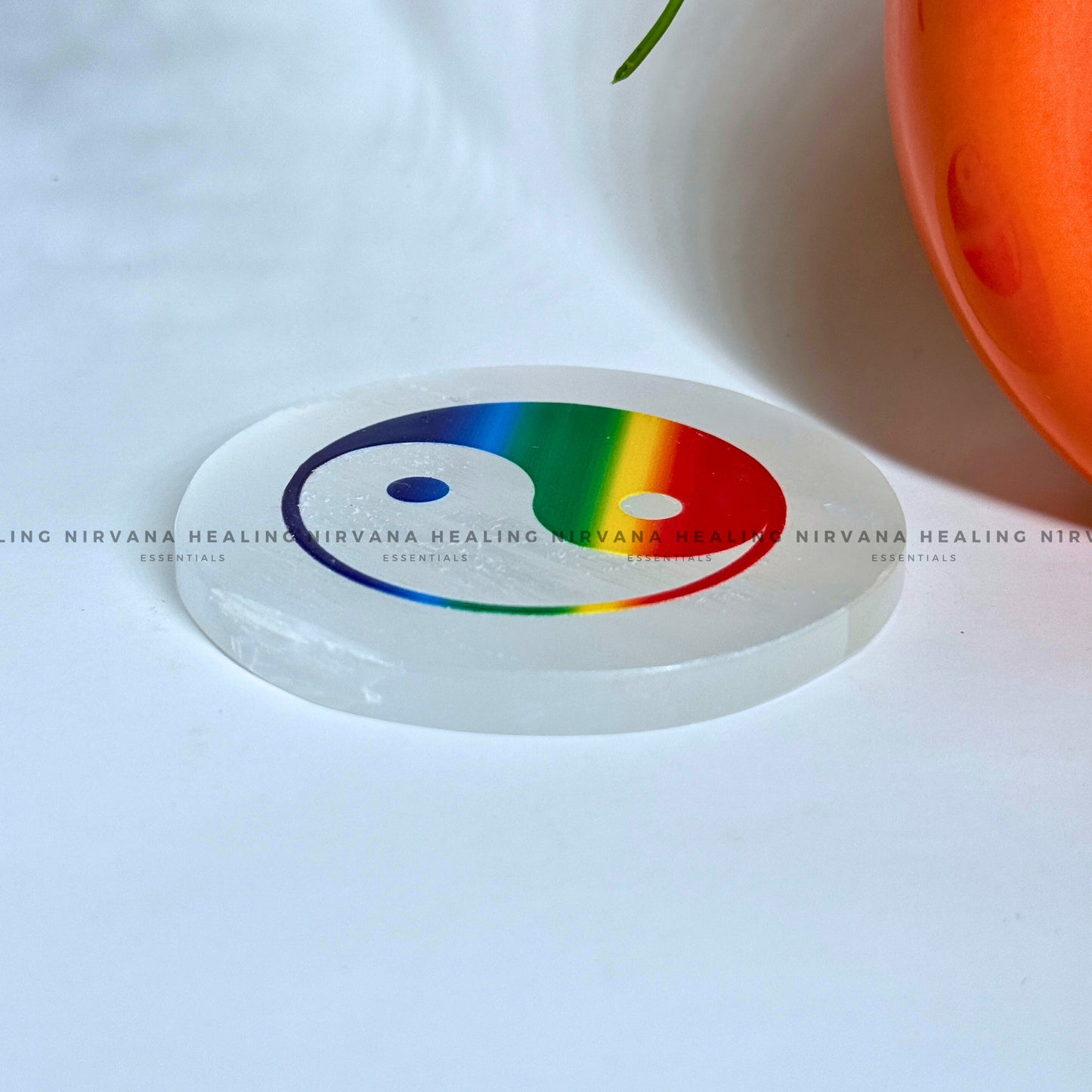  SELENITE YIN-YANG CHARGING PLATE (Aura Cleansing ,Charging, Cleansing And Purification). image 2