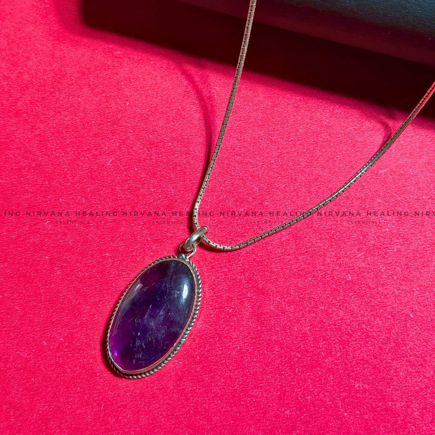 AMETHYST OVAL SHAPED PENDANT (Meditation, Stress Reduction, Intuition And Manifestation)   image 3