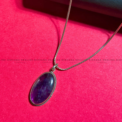 AMETHYST OVAL SHAPED PENDANT (Meditation, Stress Reduction, Intuition And Manifestation)   image 3