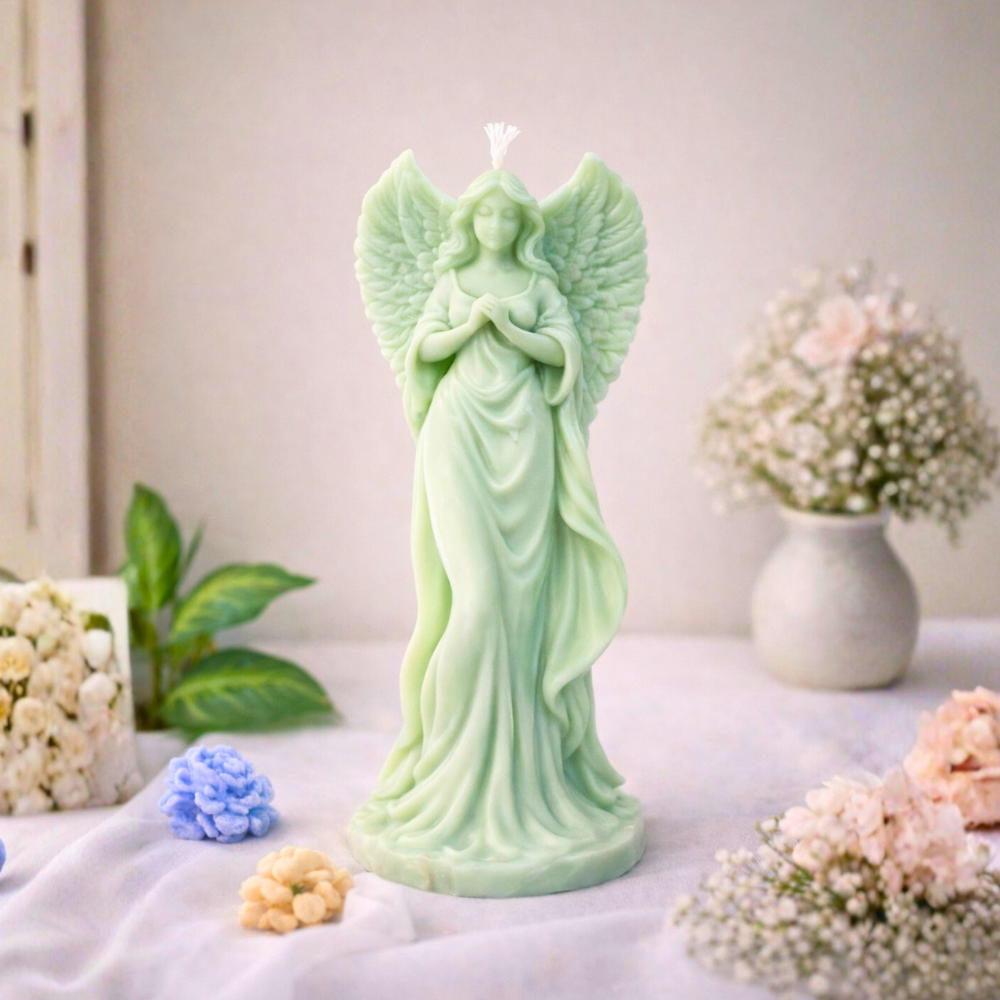 ARCHANGEL RITUAL CANDLE (Made From Natural Beeswax) - Green image