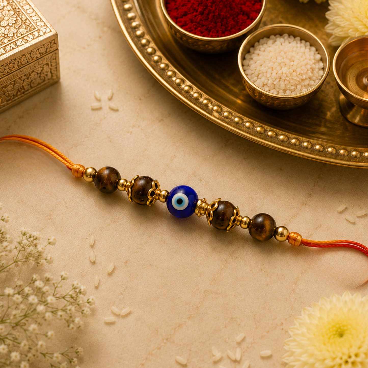 Tiger Eye Crystal Rakhi