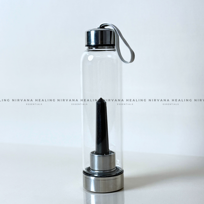 BLACK AGATE INFUSED CRYSTAL ELIXIR BOTTLE (Grounding, Protection, Success And Courage) image 5