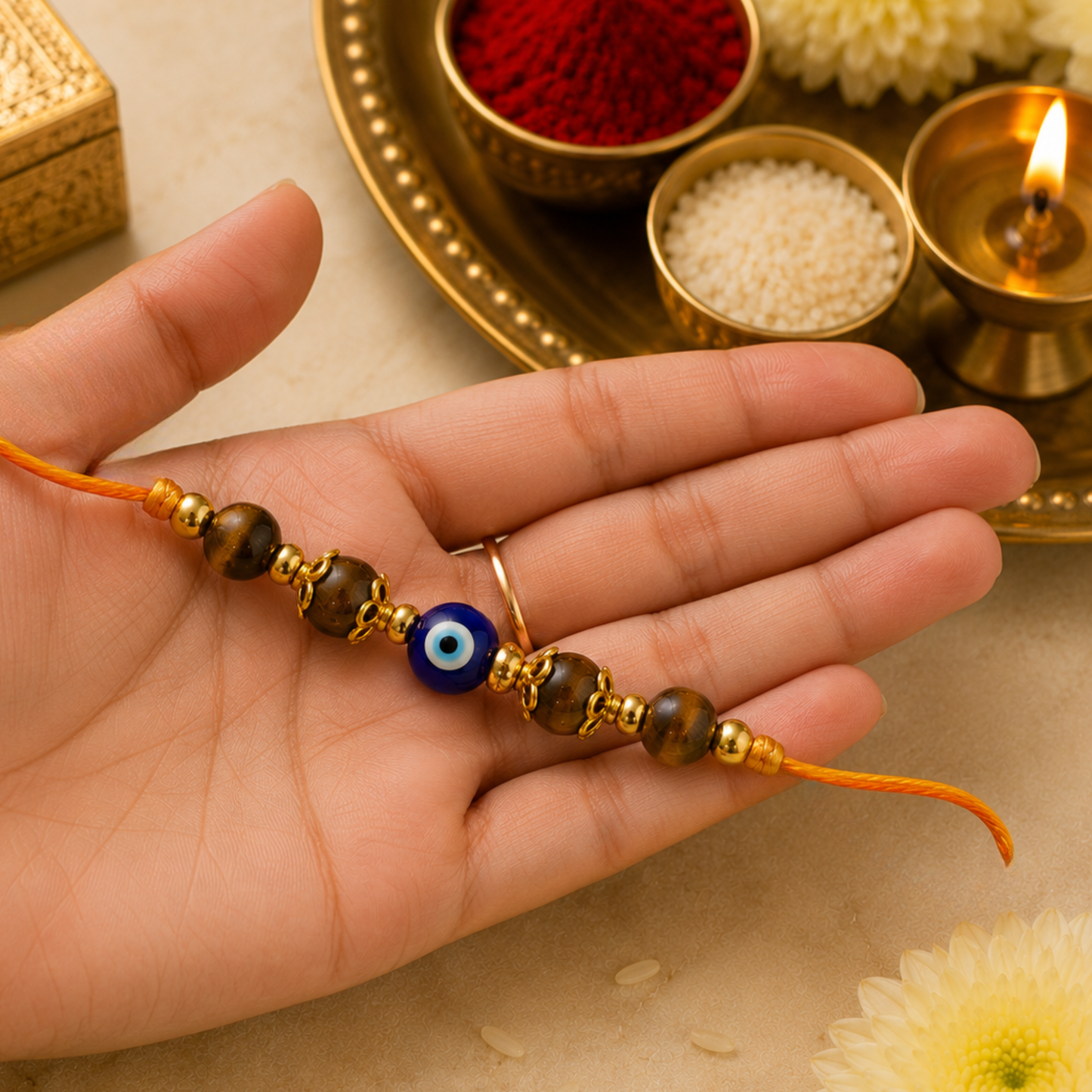 Tiger Eye Crystal Rakhi
