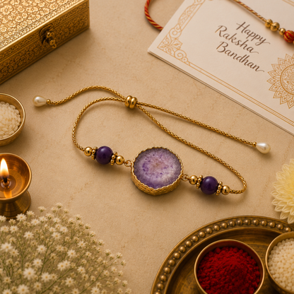 Amethyst Crystal Rakhi