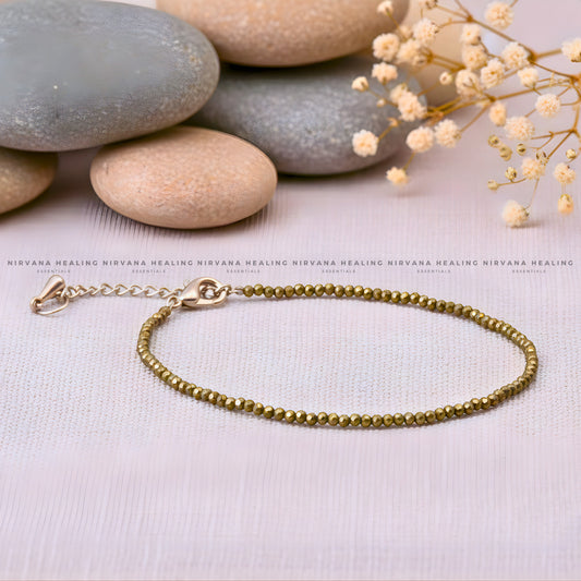 DHANALAKSHMI RAW PYRITE ANKLET (Money Magnet, Prosperity, Fame And Abundance) image 0
