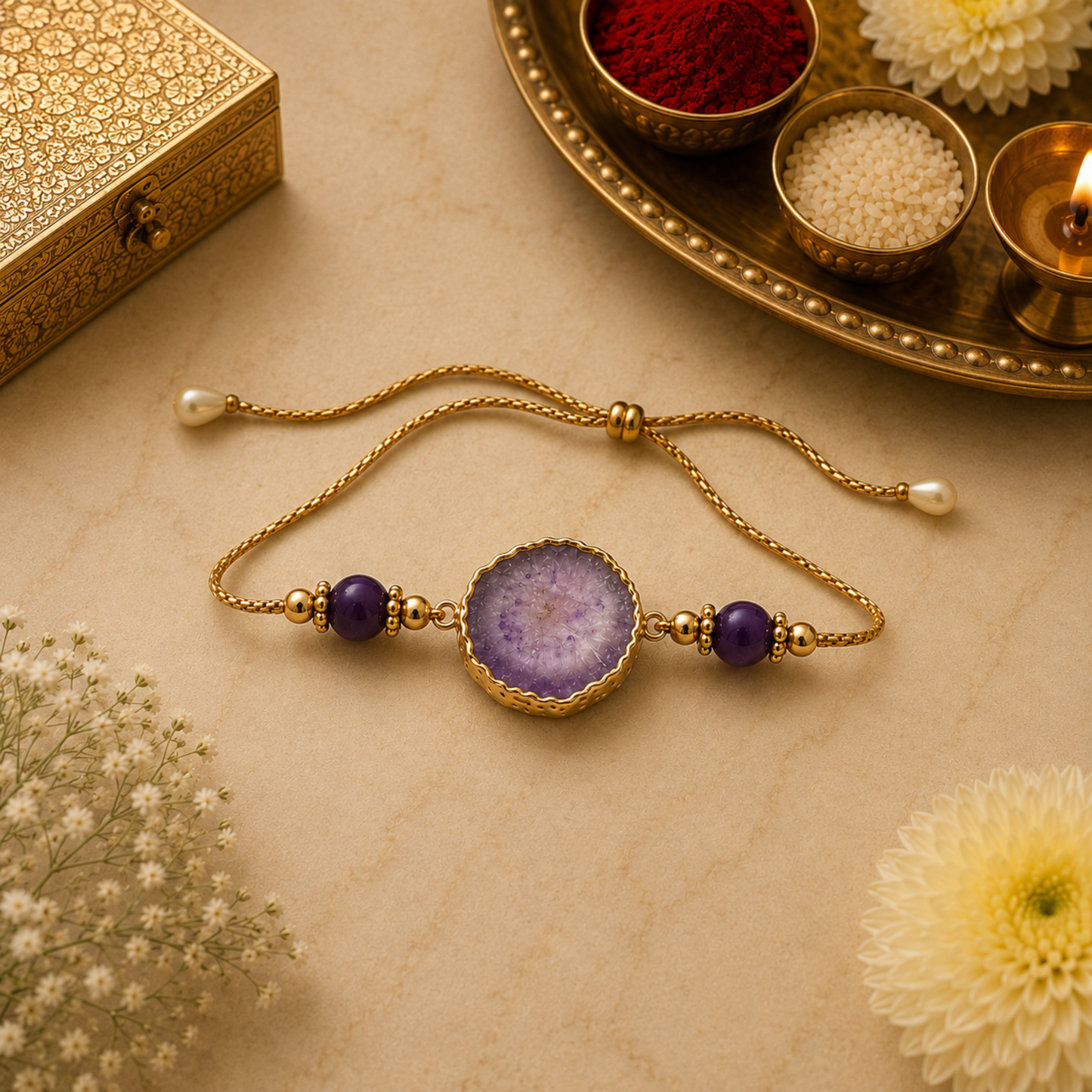 Amethyst Crystal Rakhi