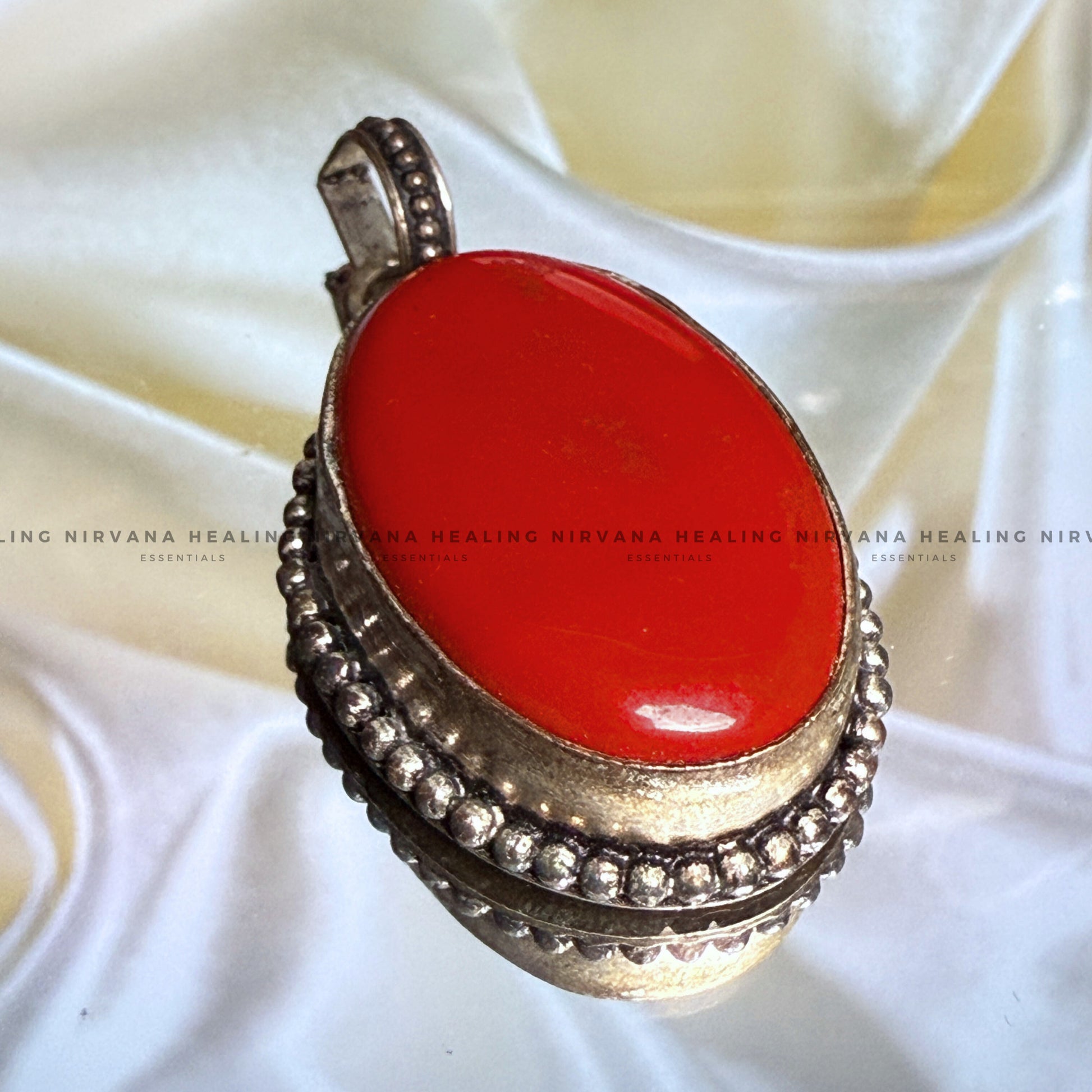 RED CORAL JADE PENDANT (Courage, Strength And Vitality) image 0
