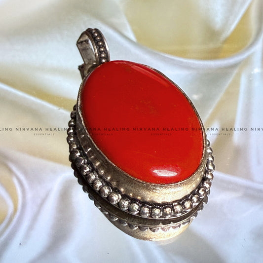 RED CORAL JADE PENDANT (Courage, Strength And Vitality) image 0