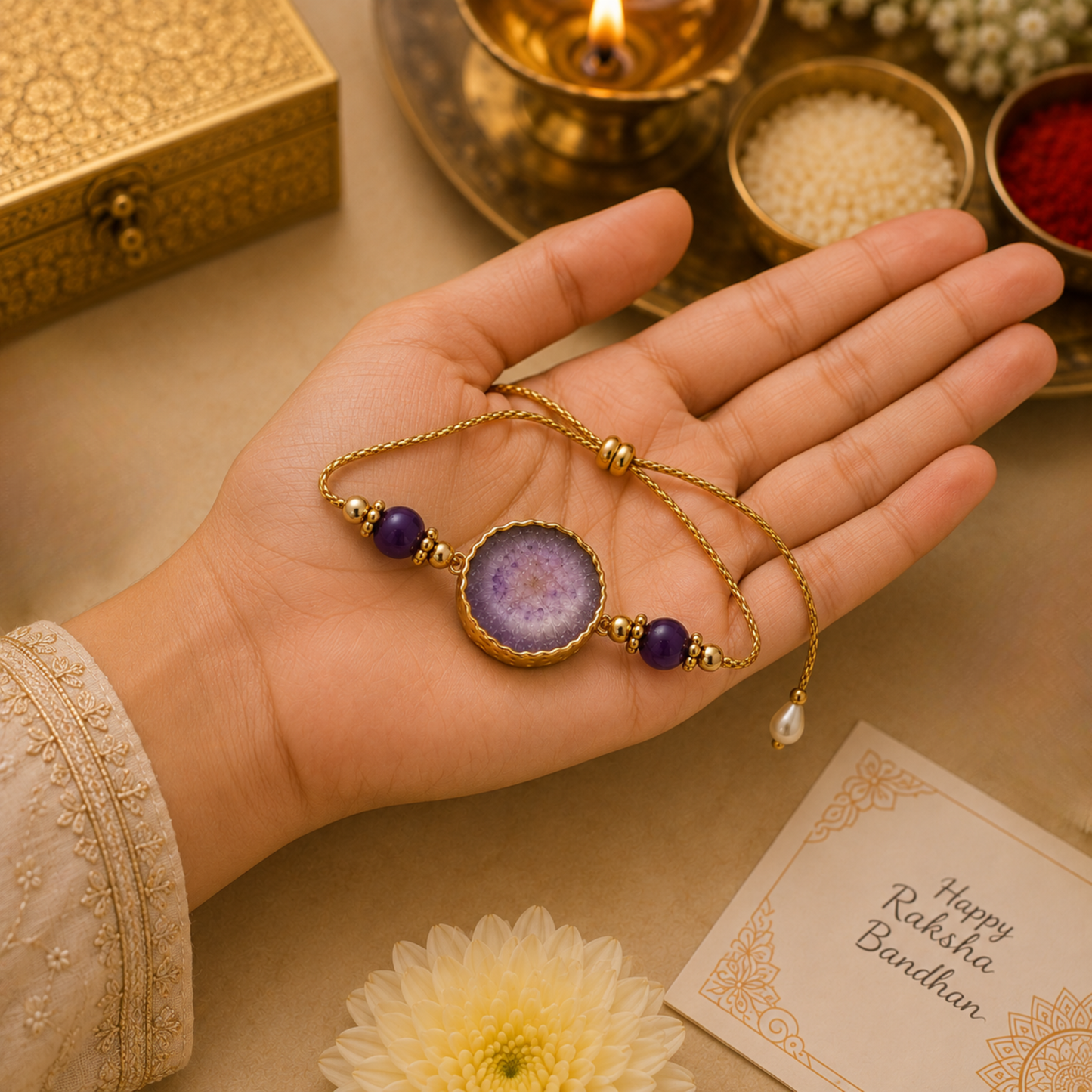 Amethyst Crystal Rakhi
