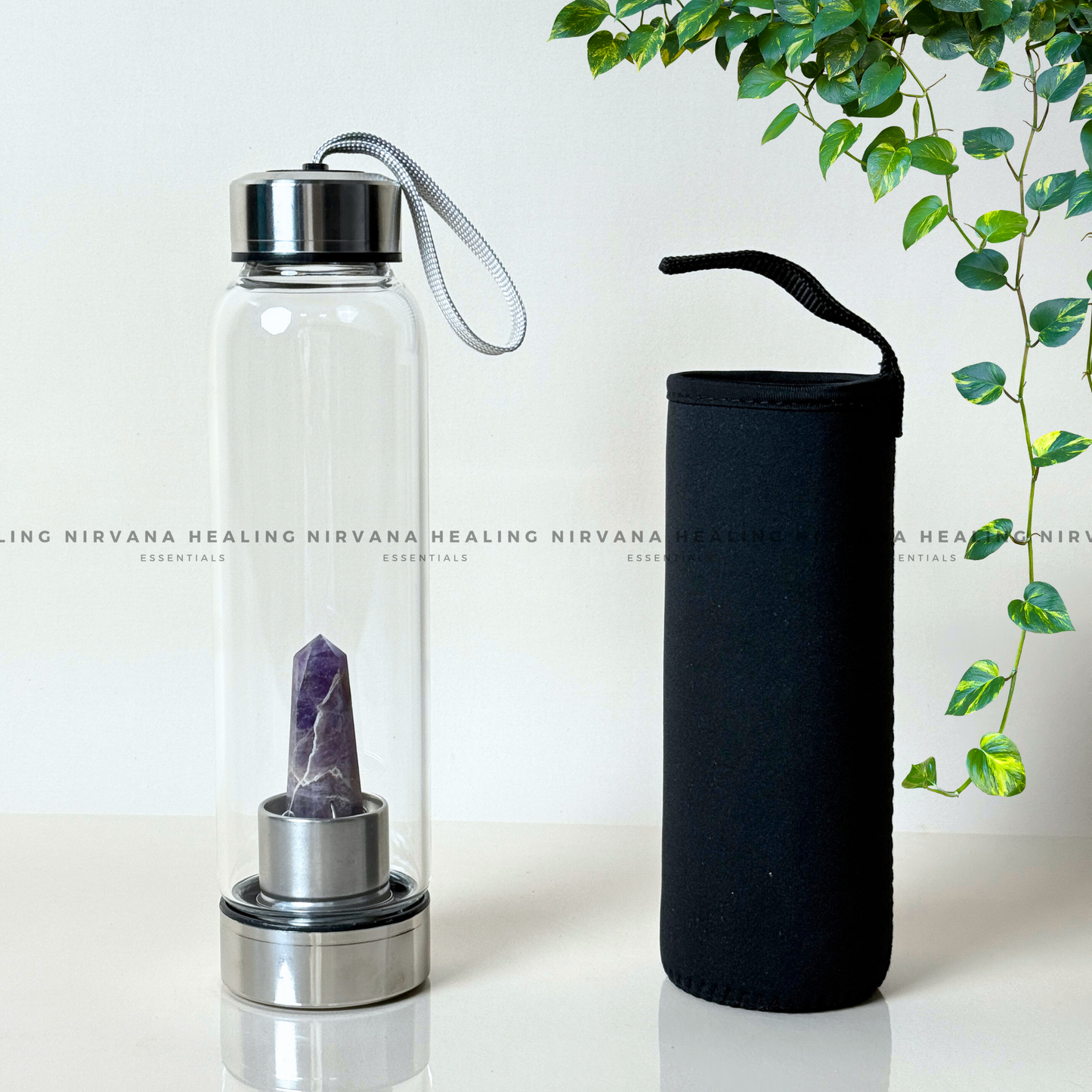 AMETHYST INFUSED CRYSTAL ELIXIR BOTTLE (Meditation, Stress, Intuition and Manifestation) image 2