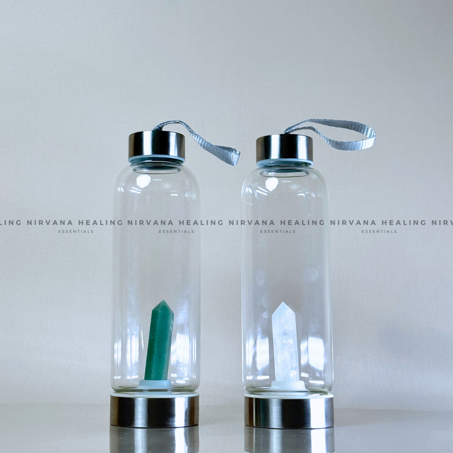 GREEN JADE INFUSED CRYSTAL ELIXIR BOTTLE (Luck, Harmony, Peace And Abundance) image 4