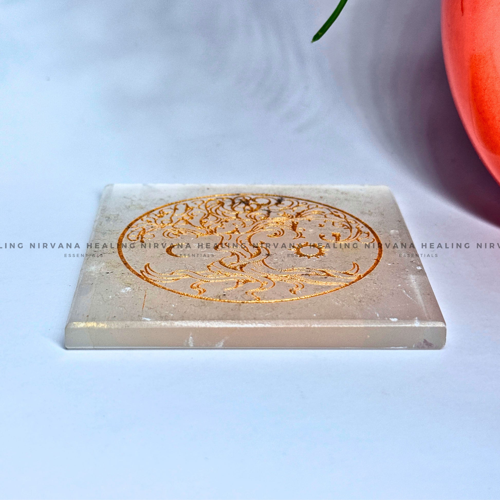 SELENITE TREE CHARGING PLATE (Aura Cleansing ,Charging, Cleansing And Purification). image 3