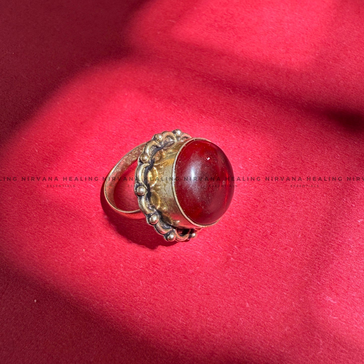 RED JADE ROUND RING (Courage, Strength And Vitality) image 4