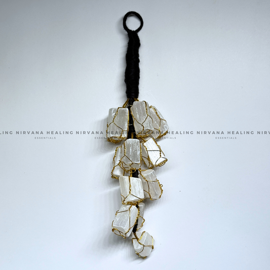 SELENITE ROUGH CHUNKS DOOR HANGING (Aura Cleansing ,Charging, Cleansing And Purification). image 1