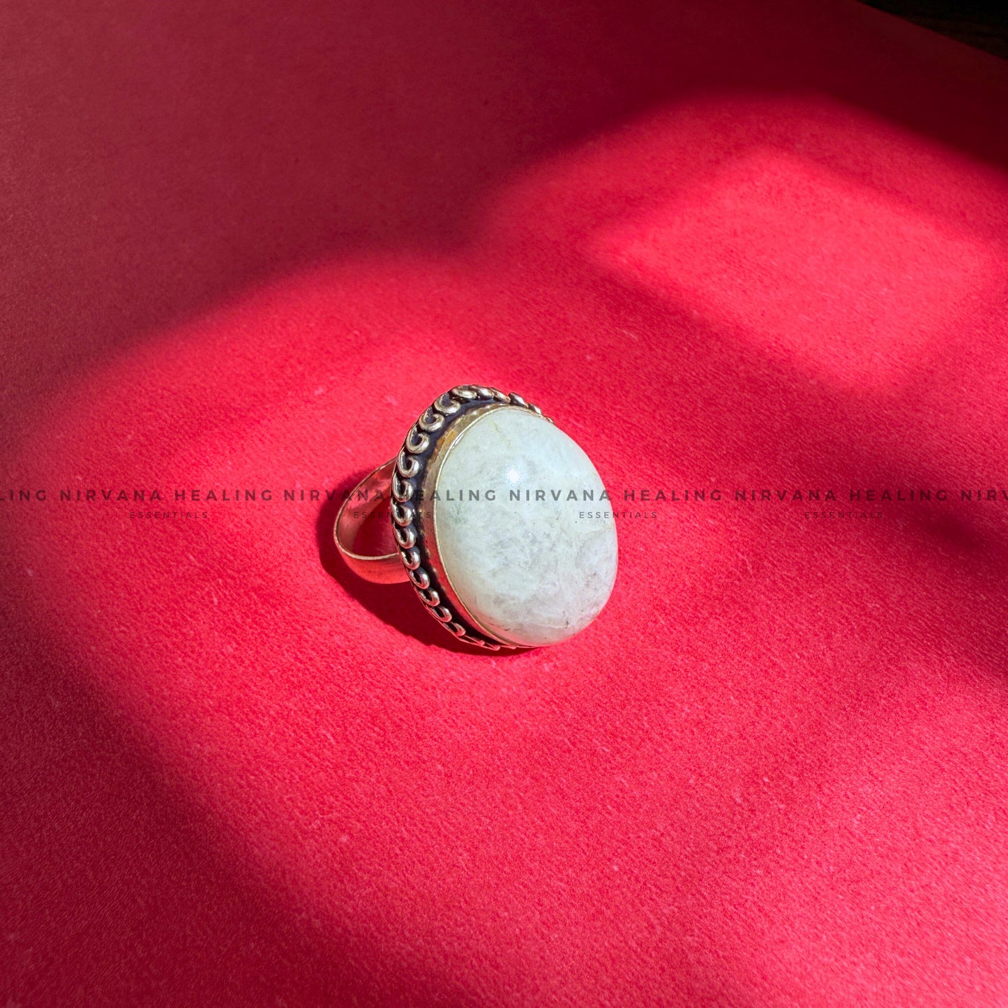 MOON JADE OVAL RING (Harmony, Emotional Balance And Divine Connection) image 4