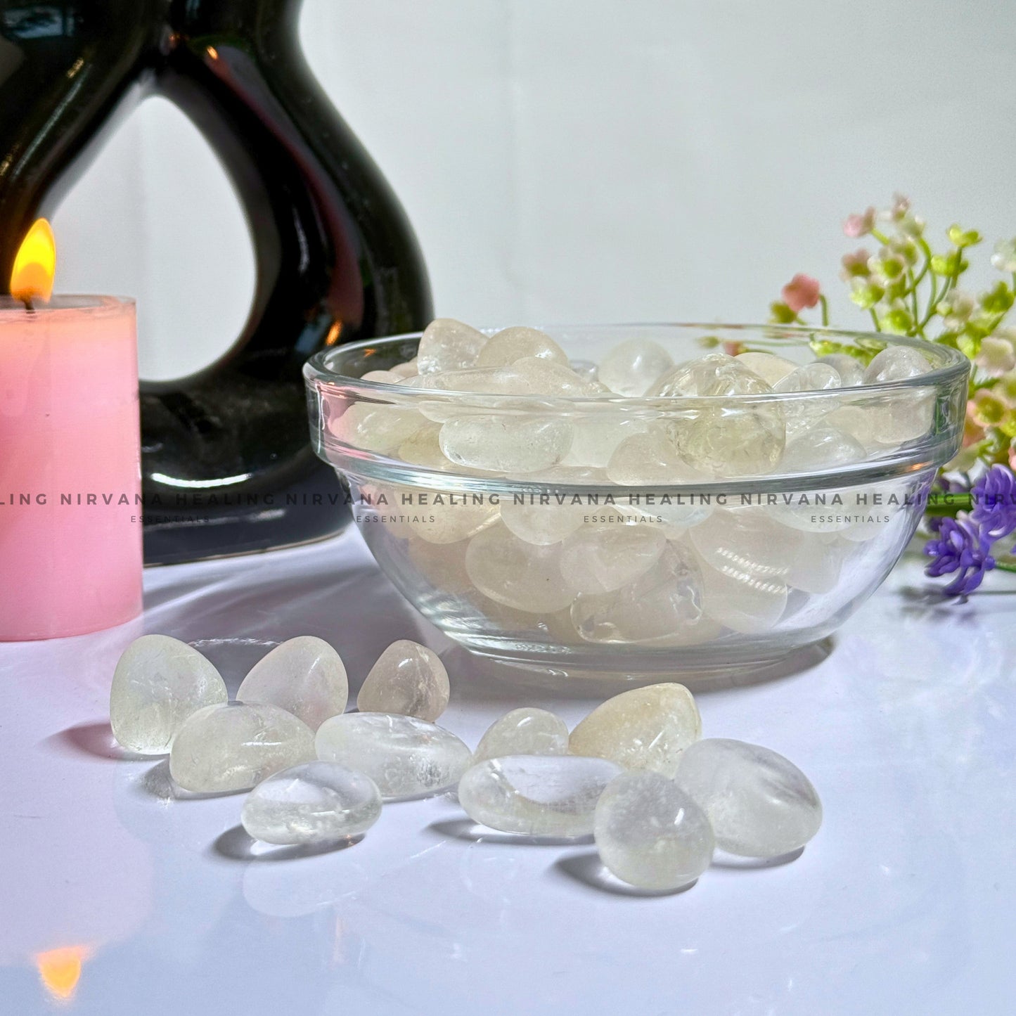 CLEAR QUARTZ TUMBLE STONES (Mental Clarity, Master Healer And Energy Amplifier).  image 2