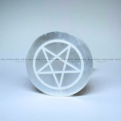 SELENITE STAR SYMBOL CHARGING PLATE (Aura Cleansing ,Charging, Cleansing And Purification) image 2