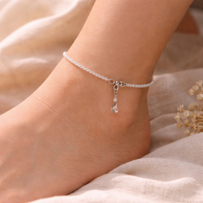 CLEAR QUARTZ ANKLET - Clarity, Amplification, Balanced Energy image 0