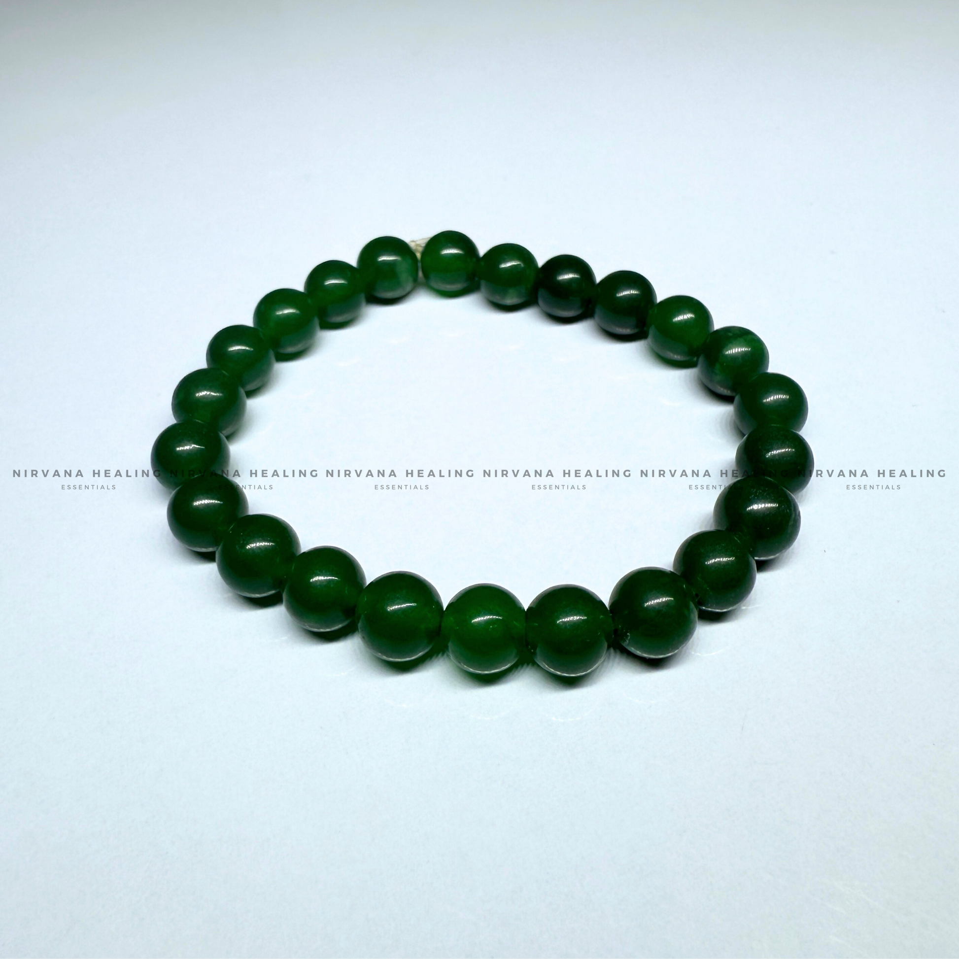 GREEN JADE ROUND BEADED BRACELET (Luck, Harmony, Peace And Abundance) image 3