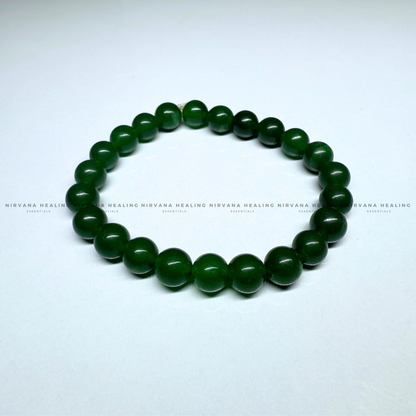 GREEN JADE ROUND BEADED BRACELET (Luck, Harmony, Peace And Abundance) image 3