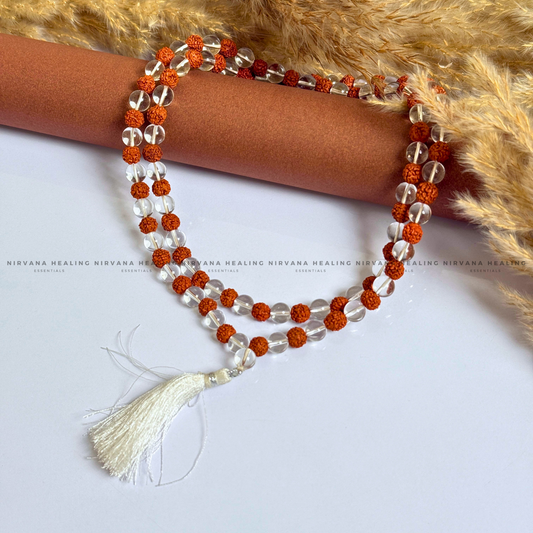 RUDRAKSH-SPHATIK MALA (Balance, Purity, Divine Protection) image 0