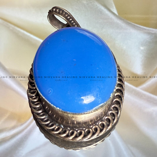 BLUE JADE STONE CRYSTAL PENDANT (Peace,Wisdom,Calm & Serenity) image 0