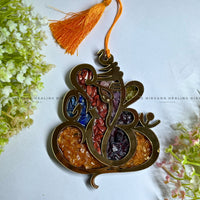 Ganesha Seven Chakra Wall Hanging with Crystal Chips
