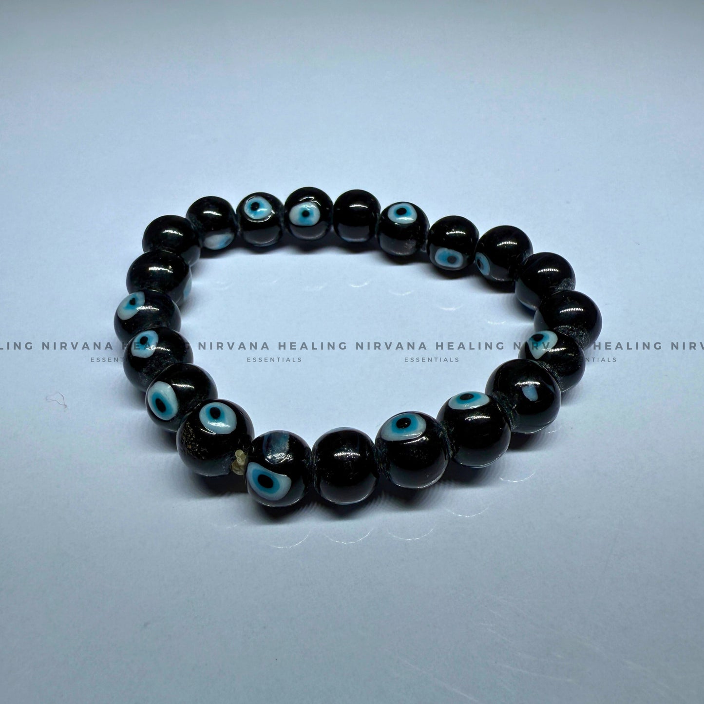 BLACK EVIL EYE ROUND BEADED BRACELET (Protection, Strength And Energy Shield) image 2