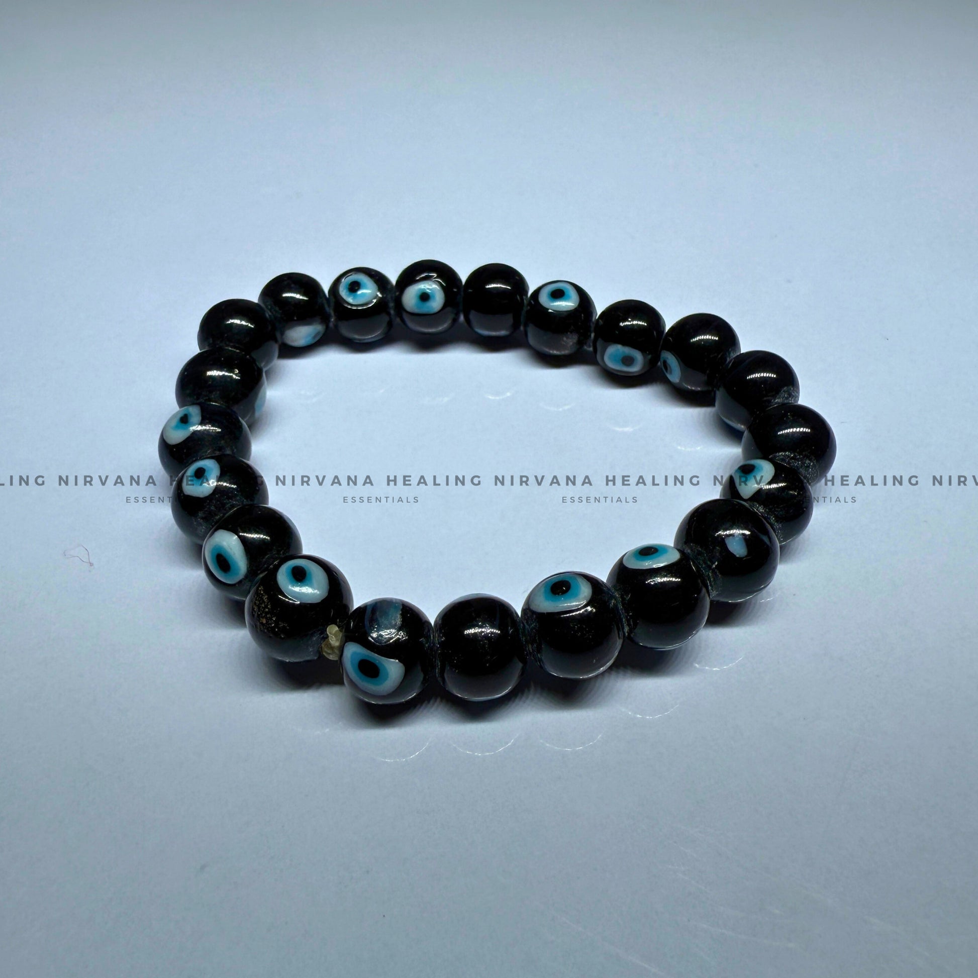 BLACK EVIL EYE ROUND BEADED BRACELET (Protection, Strength And Energy Shield) image 2