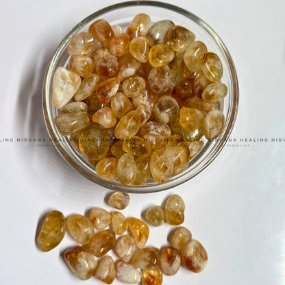 CITRINE TUMBLE STONES (Abundance, Creativity, Success And Confidence).  image 0
