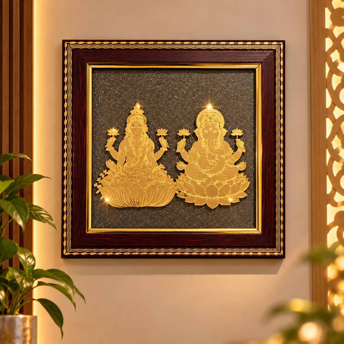 Laxmi Ganesh Pyrite Frame