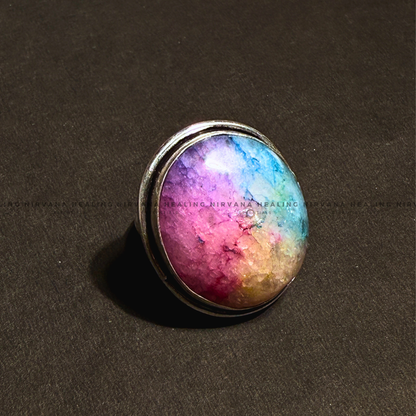 RAINBOW ROUND RING (Chakra Alignment, Positivity, Spiritual Growth And Luck) image 4