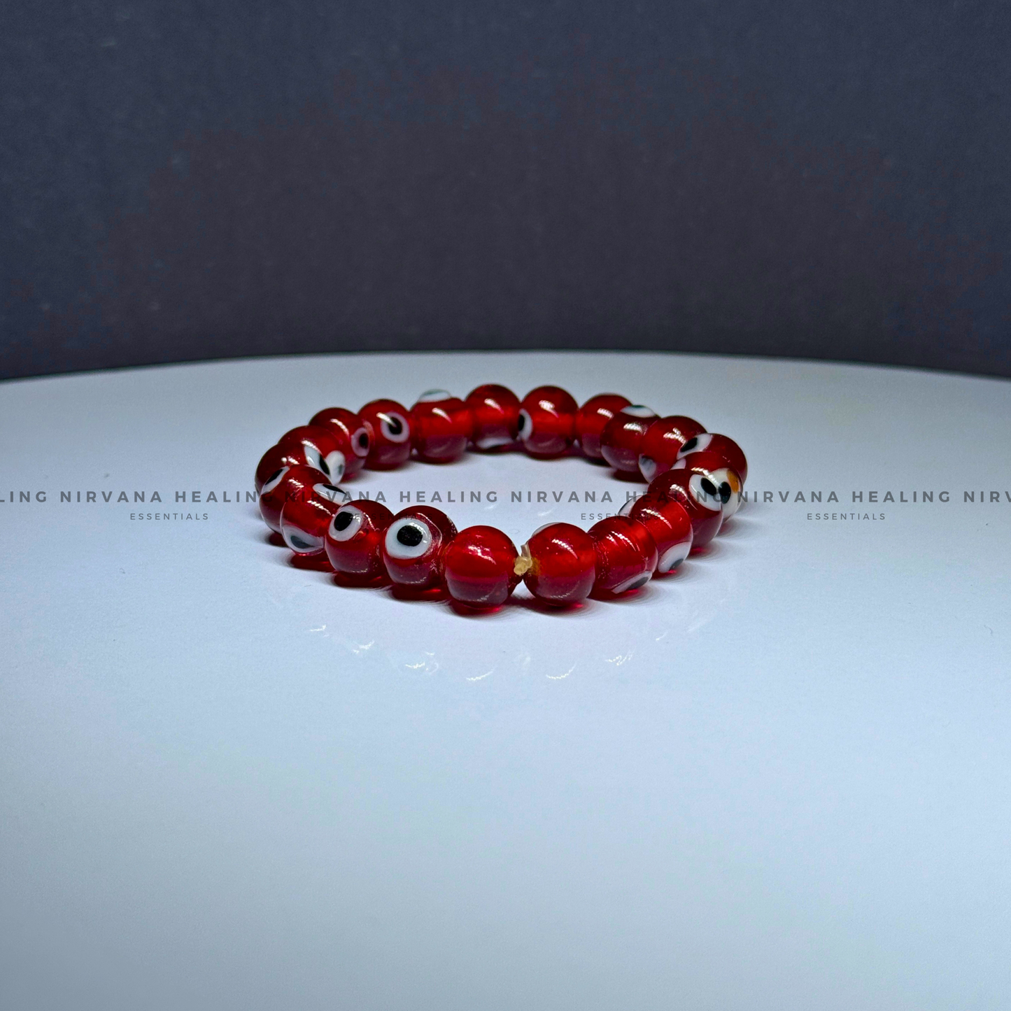 CRYSTAL RED EVIL EYE ROUND BEADS BRACELET (Ward Off Negativity, Envy And Harmful Intentions) image 3