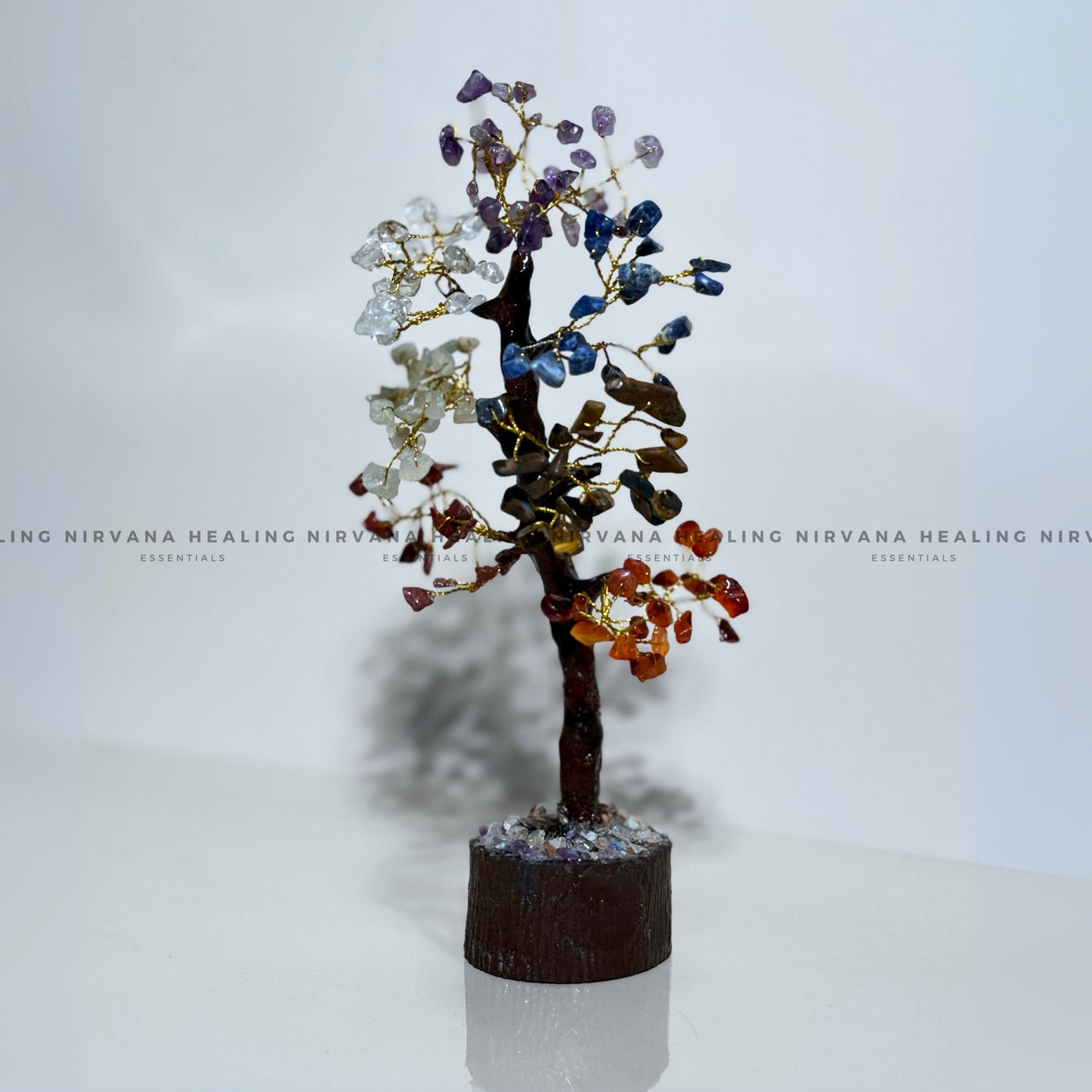 7 CHAKRAS CRYSTAL TREE (SMALL) Approx 100 Beads (Balance, Harmony, Prosperity, Positive Energy) image 1
