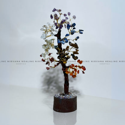 7 CHAKRAS CRYSTAL TREE (SMALL) Approx 100 Beads (Balance, Harmony, Prosperity, Positive Energy) image 1