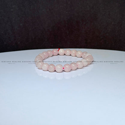 ROSE QUARTZ ROUND BEADED BRACELET (Love, Romance, Relationship, Emotion And Balance) image 2