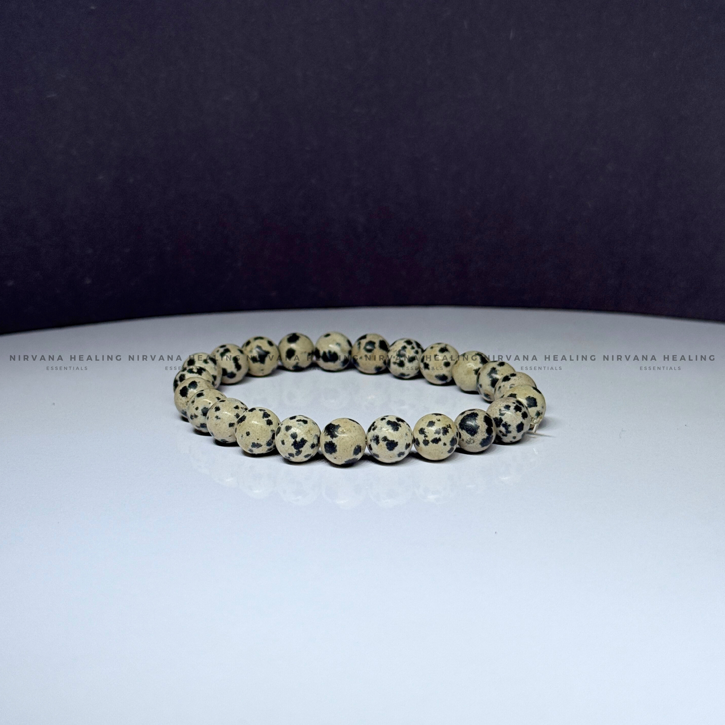 DALMATIAN ROUND BEADED BRACELET (Joy, Grounding And Loyalty) image 2