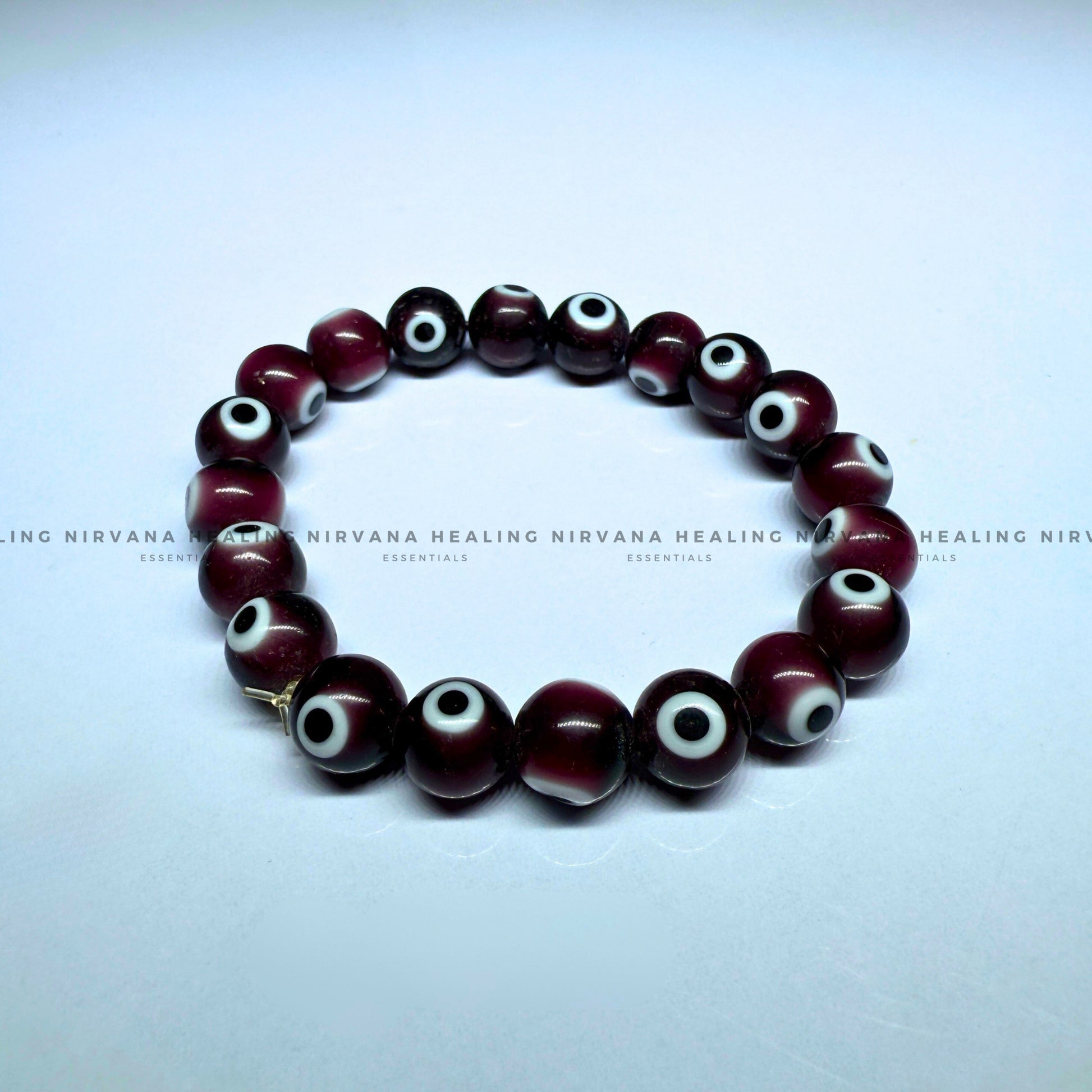 PURPLE EVIL EYE ROUND BEADED BRACELET (Spiritual Protection, Intuition And Transformation) image 2