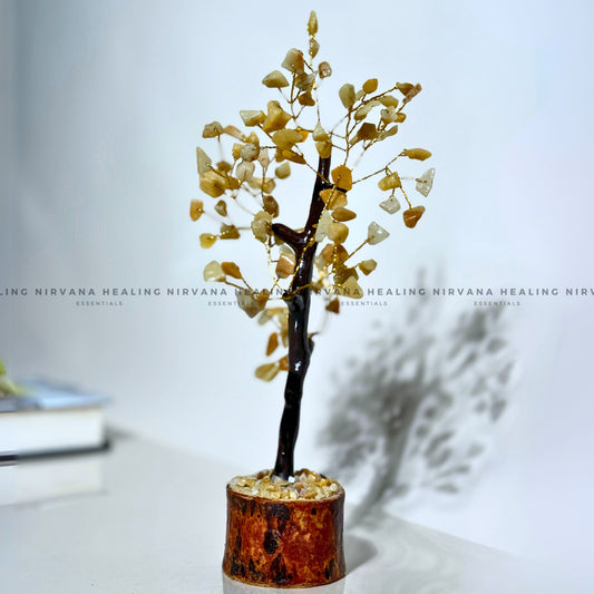 YELLOW AVENTURINE CRYSTAL TREE (SMALL) Approx 100 Beads (Joy, Leadership, Empowerment). image 1