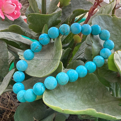 TURQUOISE ROUND BEADED BRACELET (Divine Protection, Psycho Gifts, Healing, Wisdom And Truth) image 3