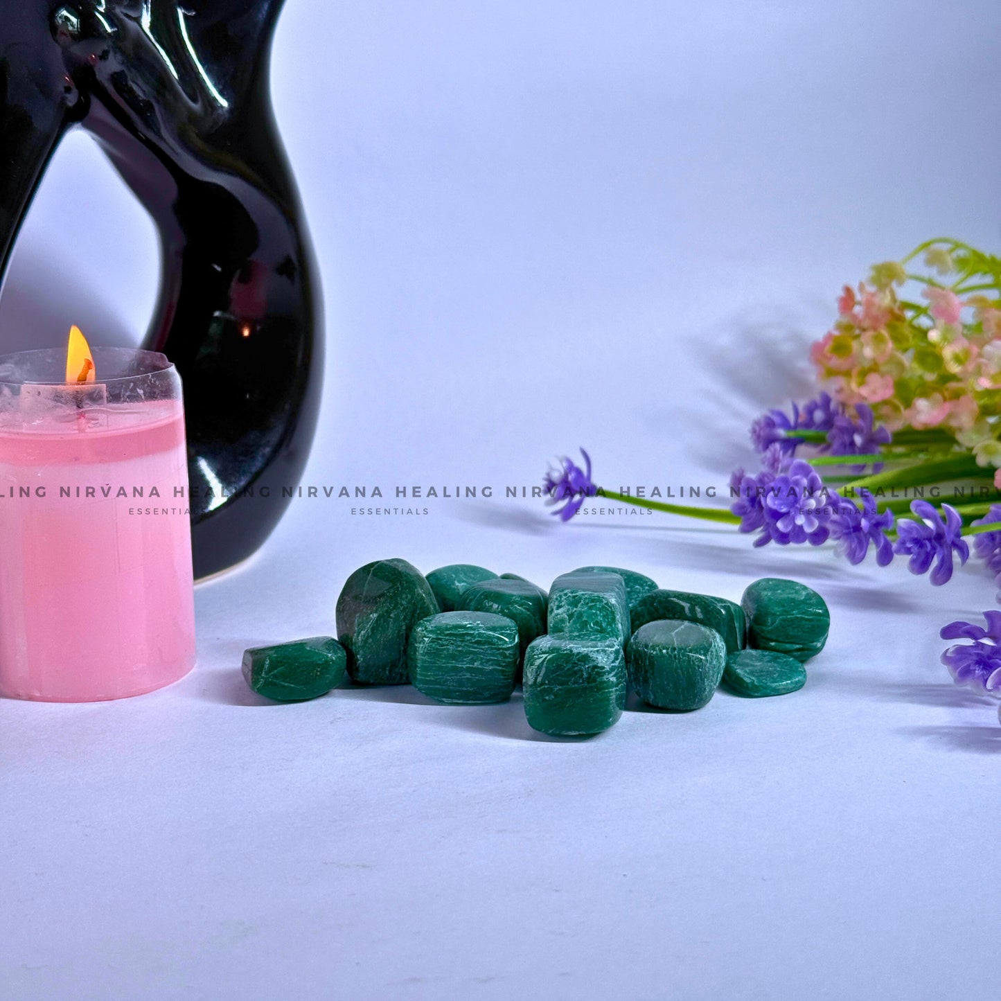 GREEN AVENTURINE JADE TUMBLE STONES (Luck, Money, Abundance, Career And Growth). image 4