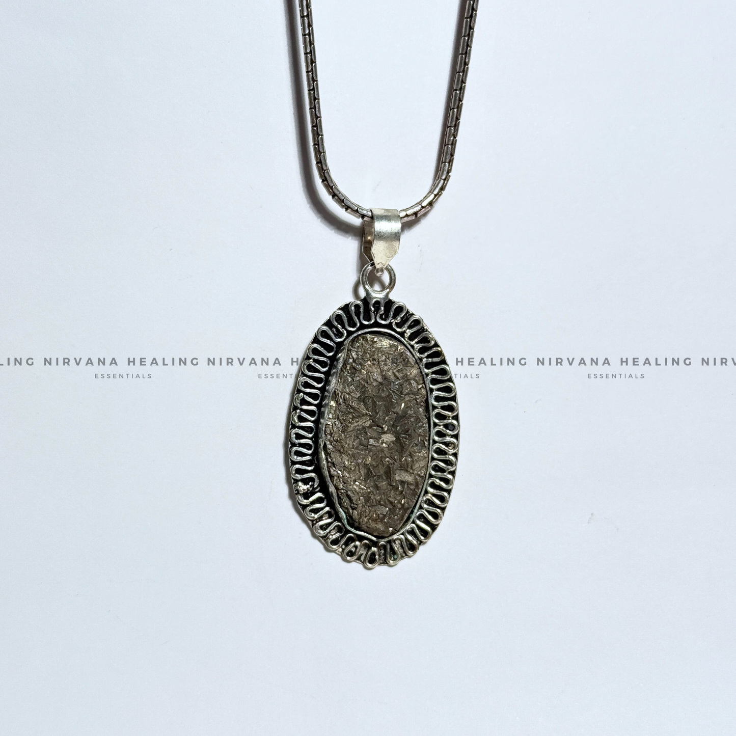 PYRITE OVAL SHAPED PENDANT (Money Magnet, Prosperity, Fame And Abundance).  image 5