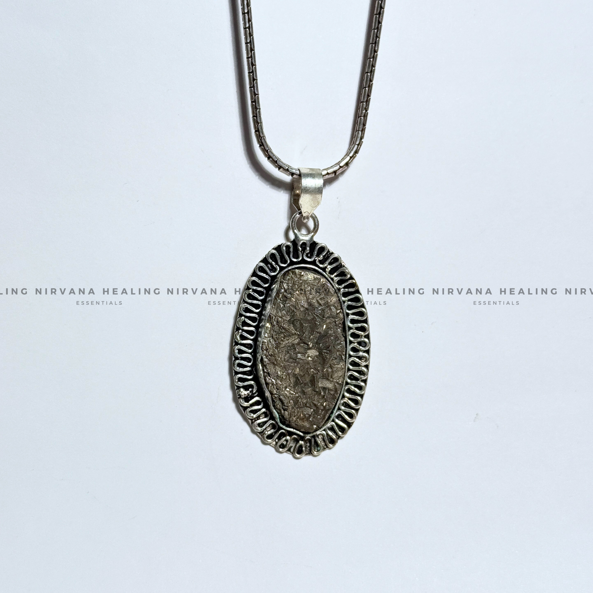PYRITE OVAL SHAPED PENDANT (Money Magnet, Prosperity, Fame And Abundance).  image 5