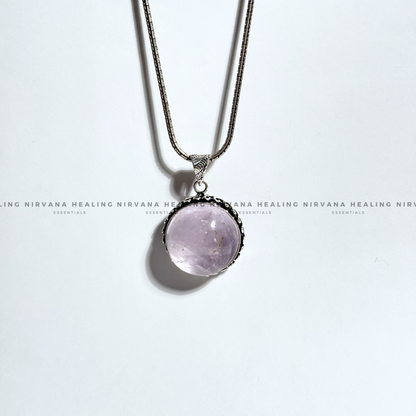 AURA QUARTZ ROUND PENDANT (Energy Amplifier, Aura Cleanser And Protection) image 4