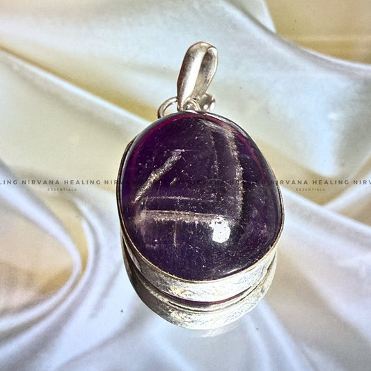 AMETHYST ROUND PENDANT (Meditation, Stress Reduction, Intuition And Manifestation) image 0