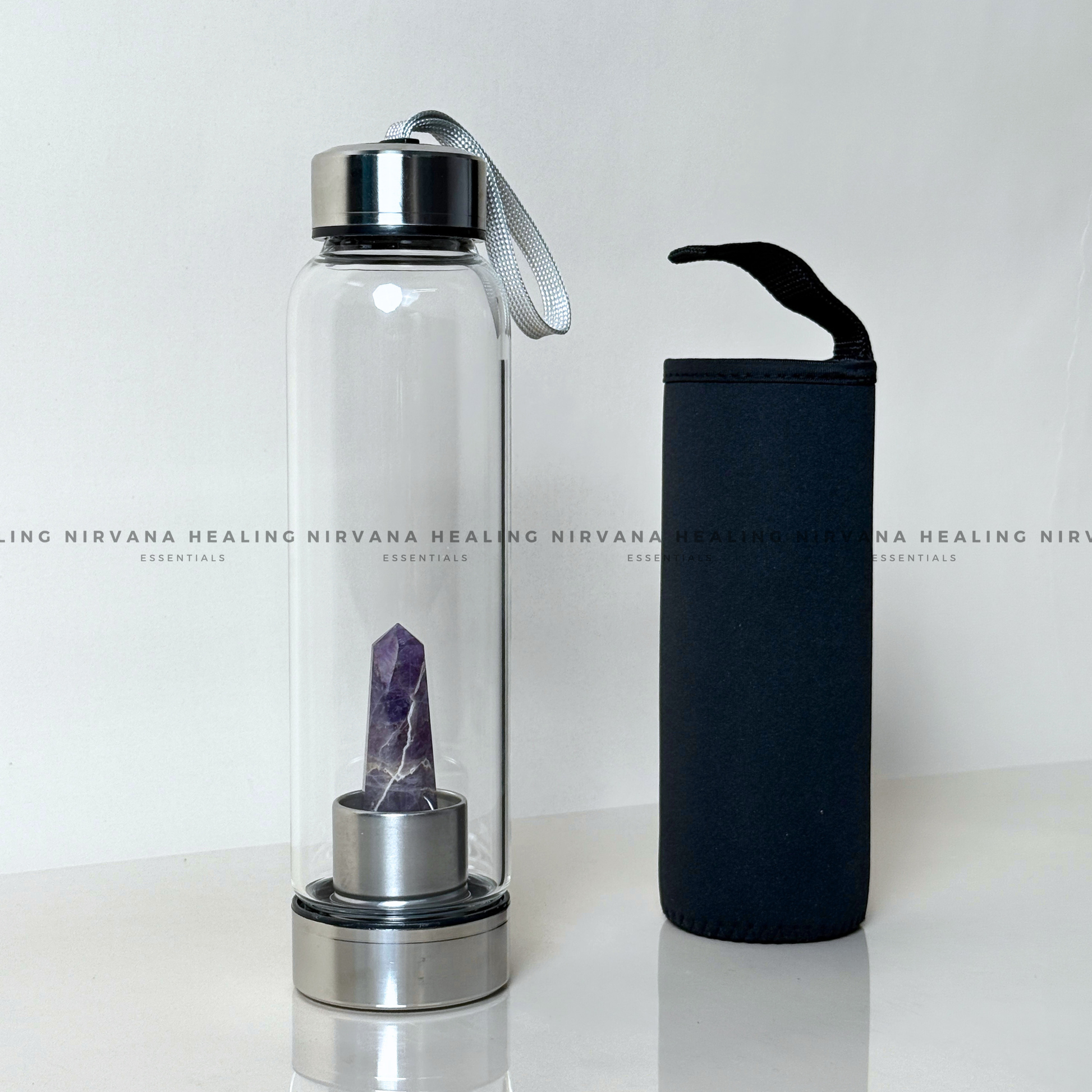 AMETHYST INFUSED CRYSTAL ELIXIR BOTTLE (Meditation, Stress, Intuition and Manifestation) image 1