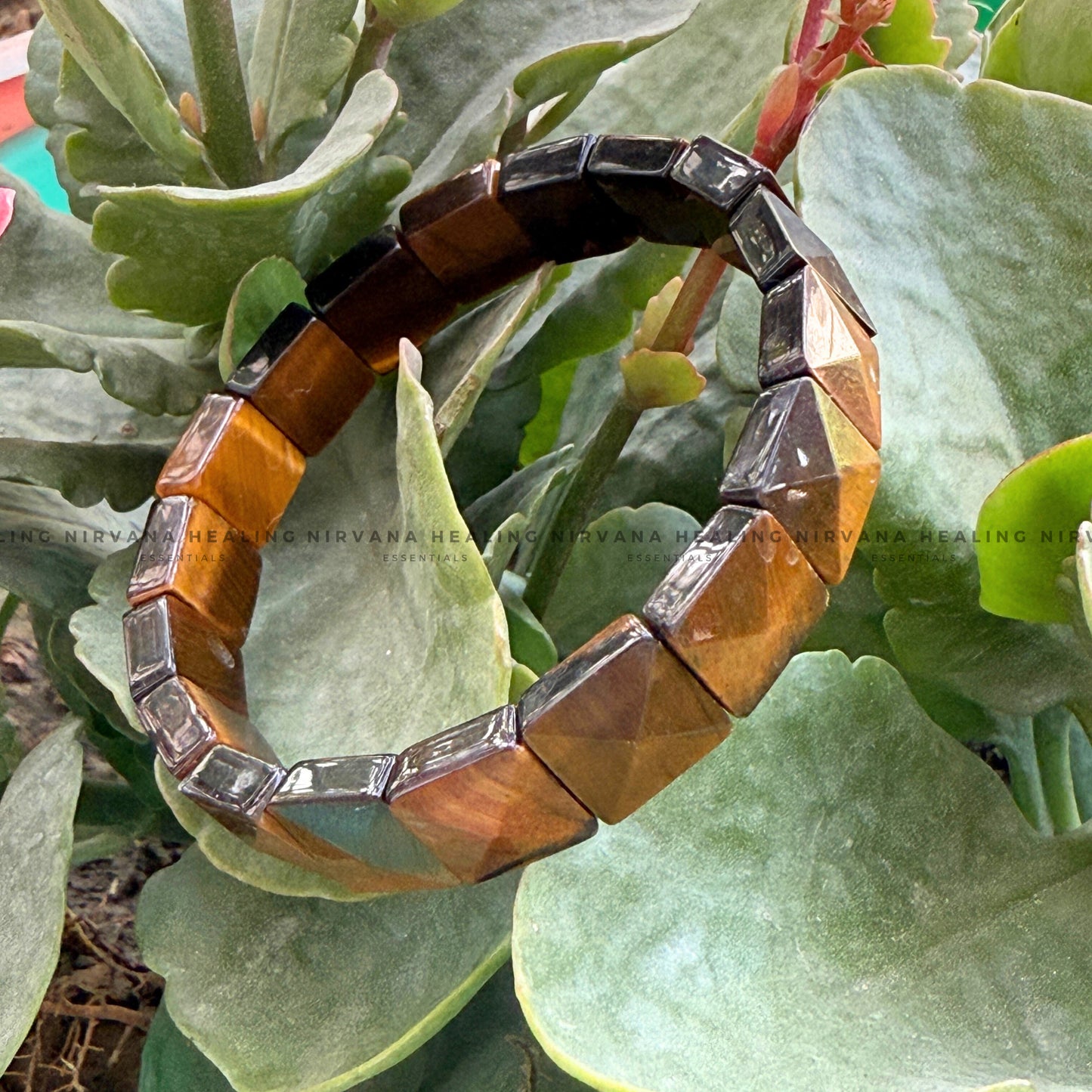 TIGER EYE PYRAMID BEADED BRACELET (Bold, Courage, Willpower And Strength). image 4